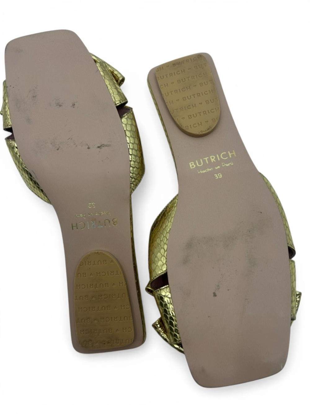 Butrich Alina Gold Bow Slide Sandals - Picture 3 of 4